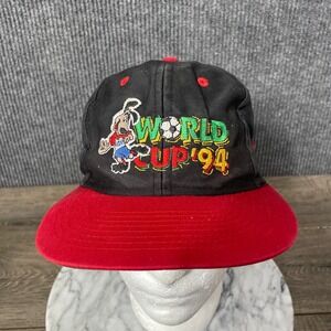 VTG Logo 7 Hat Adult One Size Black Red World Up‎ 94 Soccer Futbol USA Coca Cola